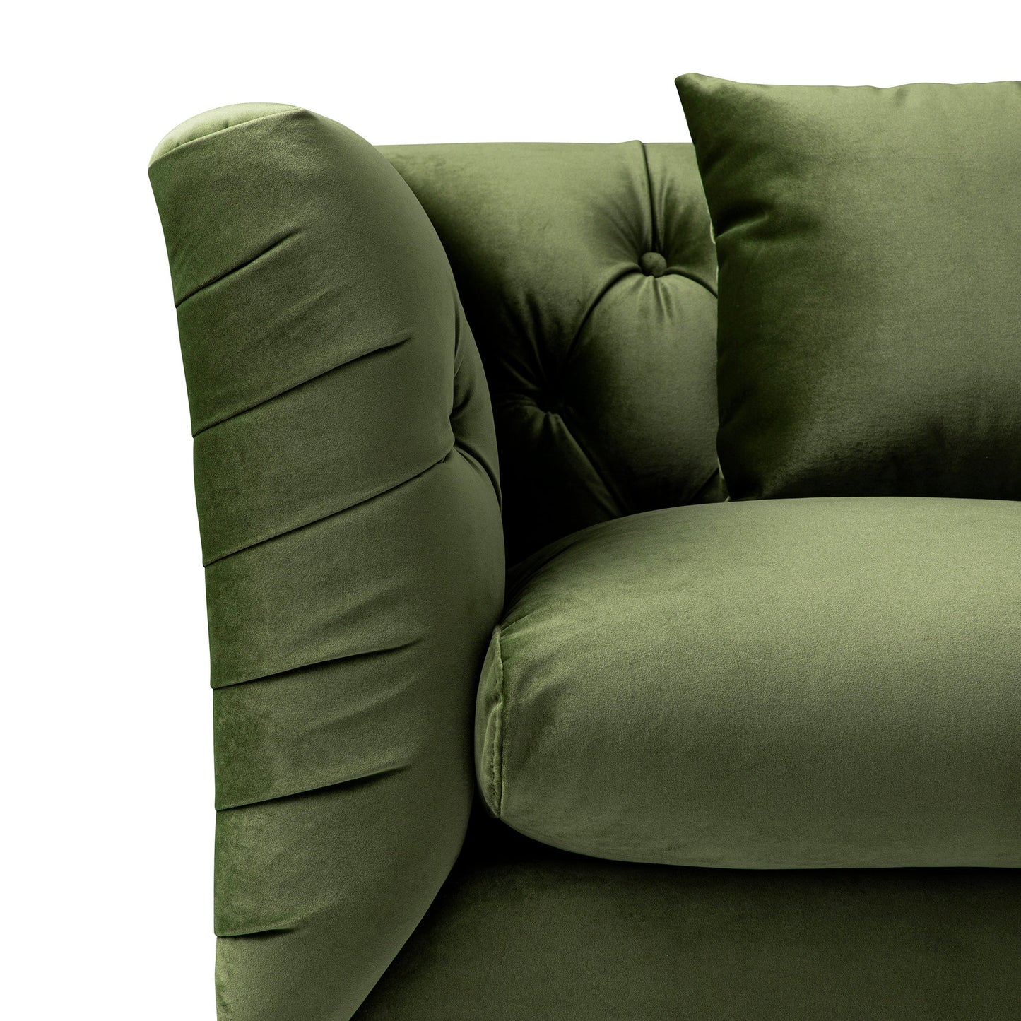 Ashby Chesterfield Large 3-Seater Sofa, Fern Green Velvet
