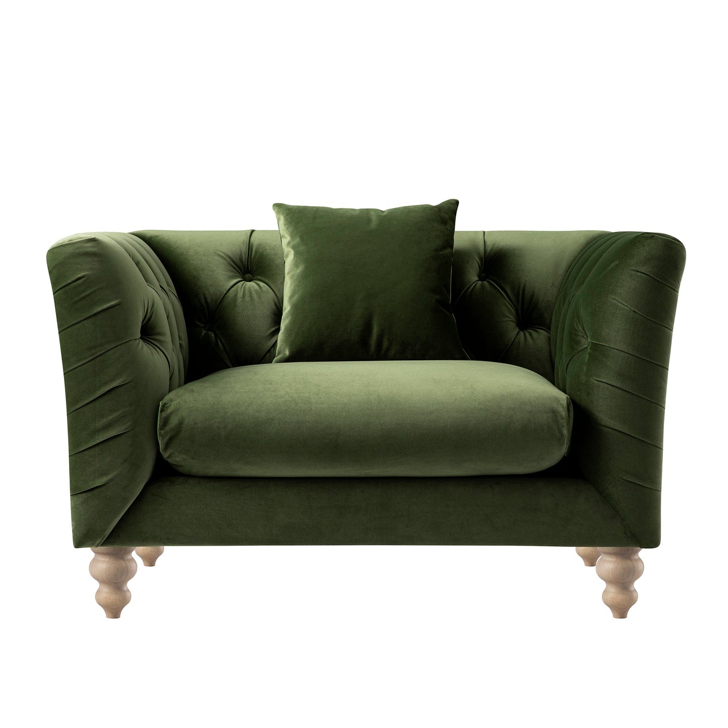 Ashby Chesterfield Loveseat, Fern Green Velvet