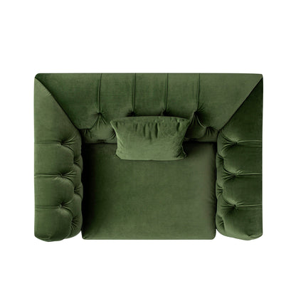 Ashby Chesterfield Loveseat, Fern Green Velvet