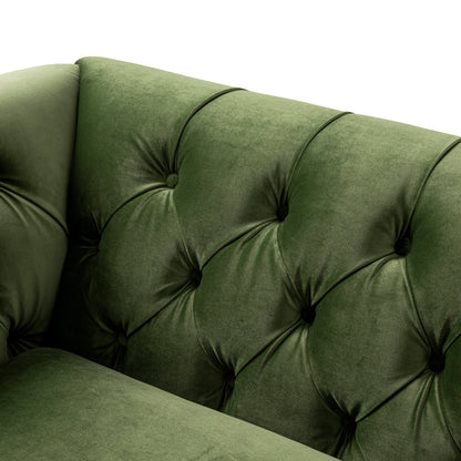 Ashby Chesterfield Loveseat, Fern Green Velvet