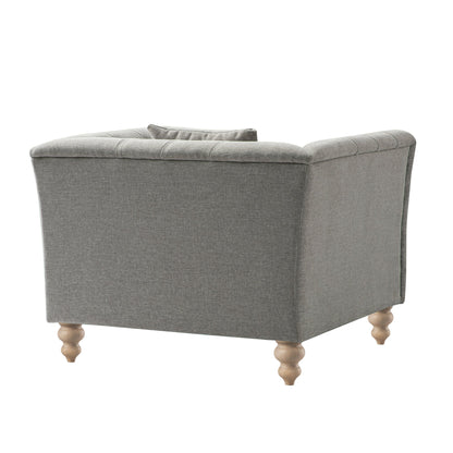Ashby Chesterfield Armchair, Mist Grey Chenille