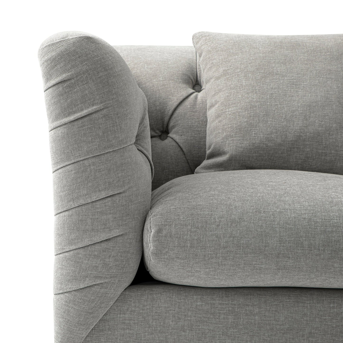 Ashby Chesterfield Armchair, Mist Grey Chenille