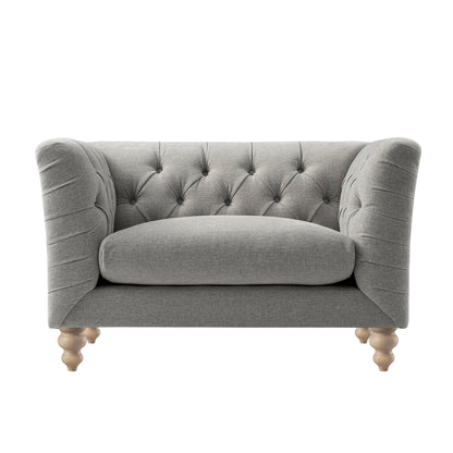 Ashby Chesterfield Loveseat, Mist Grey Chenille