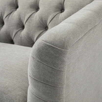 Ashby Chesterfield Loveseat, Mist Grey Chenille
