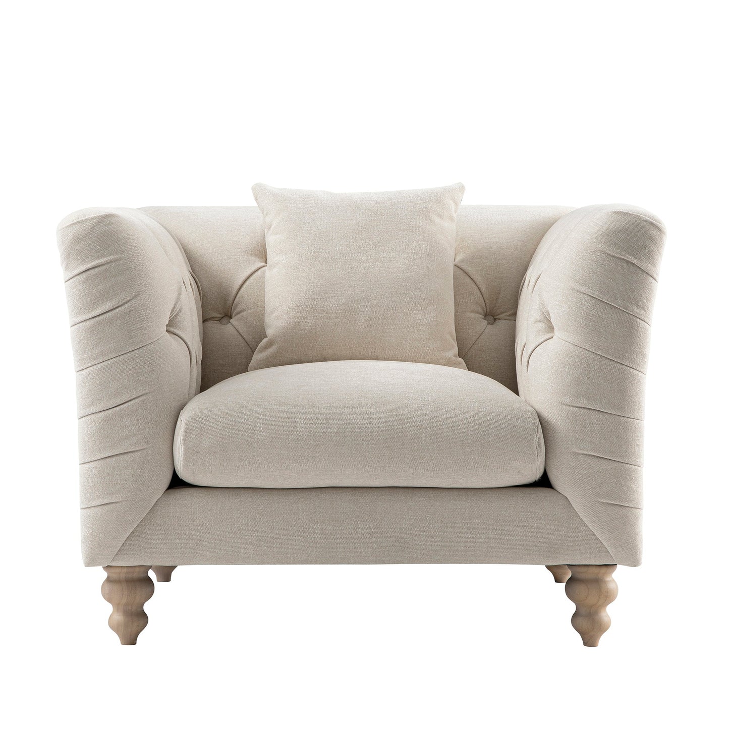 Ashby Chesterfield Armchair, Oatmeal Chenille
