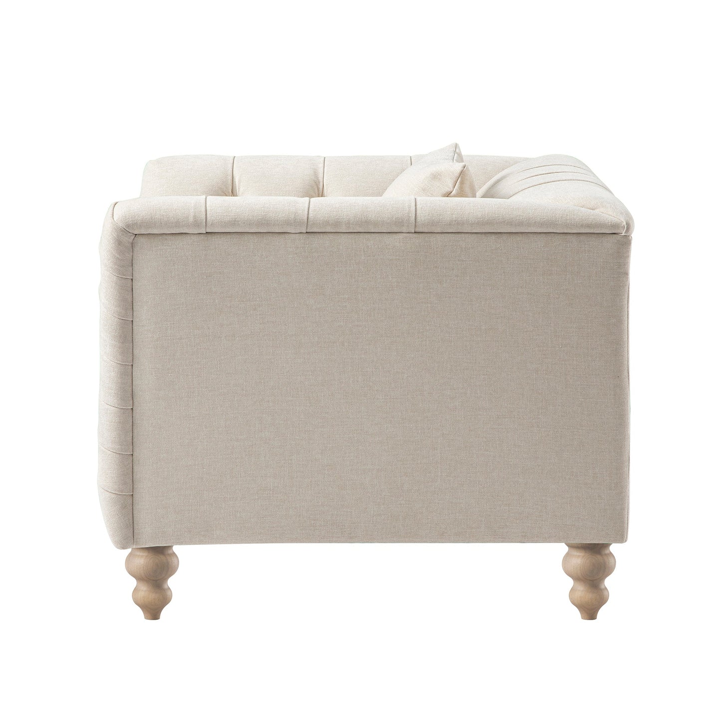 Ashby Chesterfield Armchair, Oatmeal Chenille