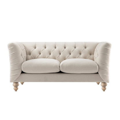 Ashby Chesterfield 2-Seater Sofa, Oatmeal Chenille