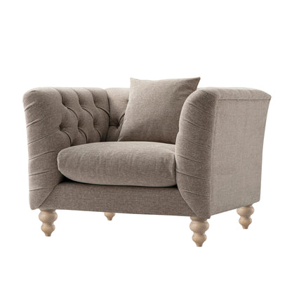 Ashby Chesterfield Armchair, Taupe Chenille