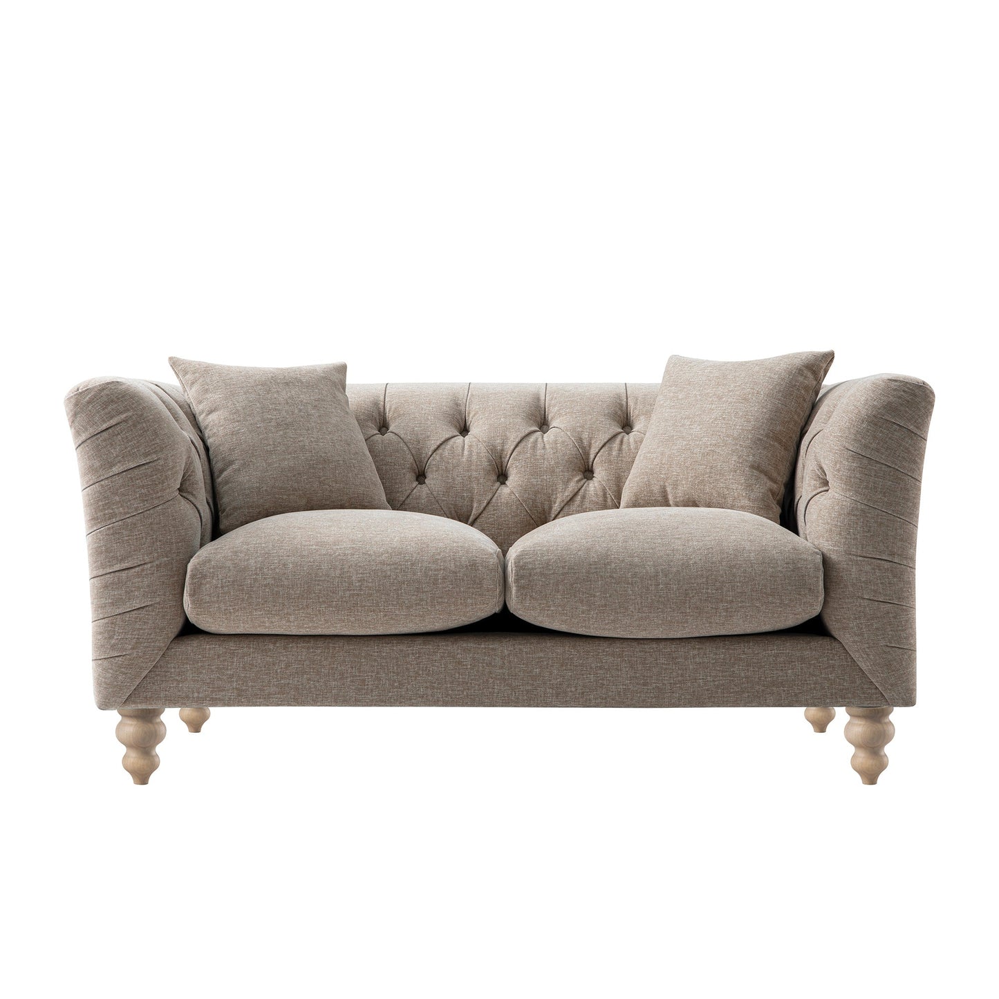 Ashby Chesterfield 2-Seater Sofa, Taupe Chenille