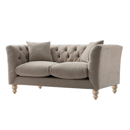 Ashby Chesterfield 2-Seater Sofa, Taupe Chenille