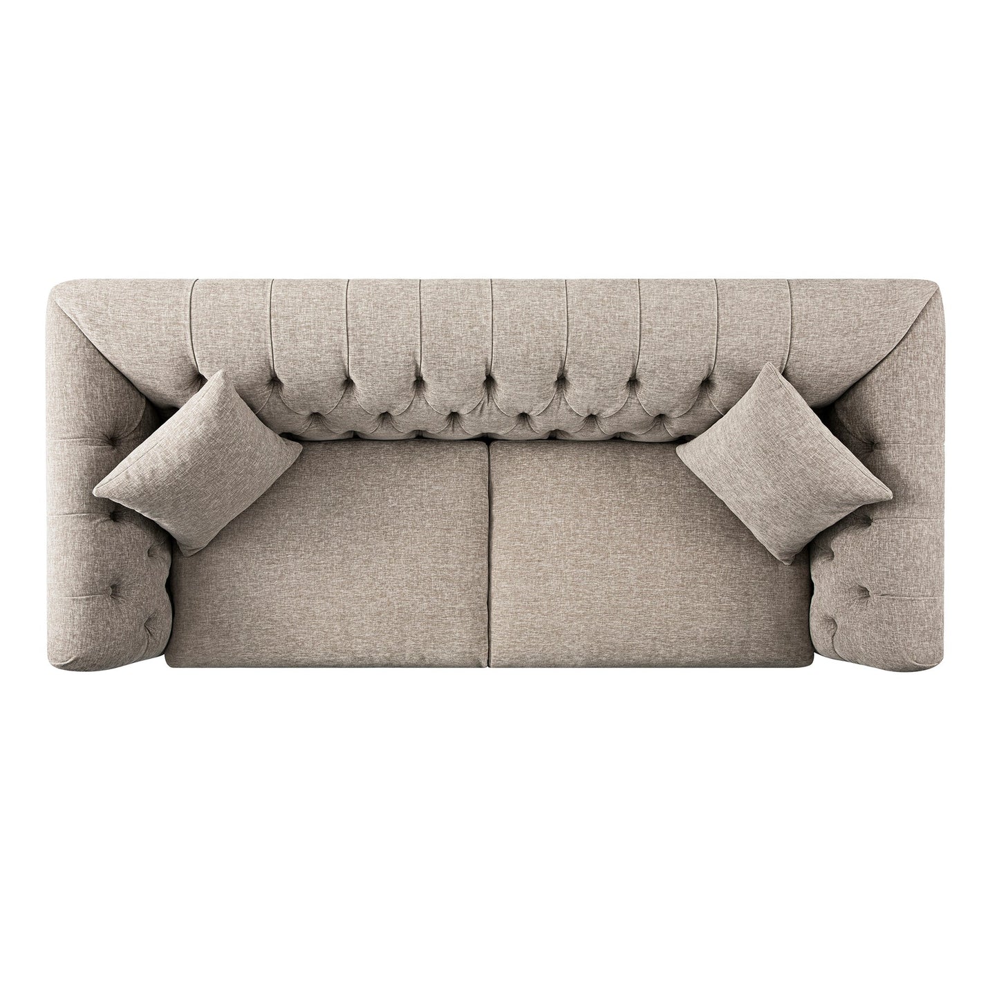 Ashby Chesterfield Large 3-Seater Sofa, Taupe Chenille