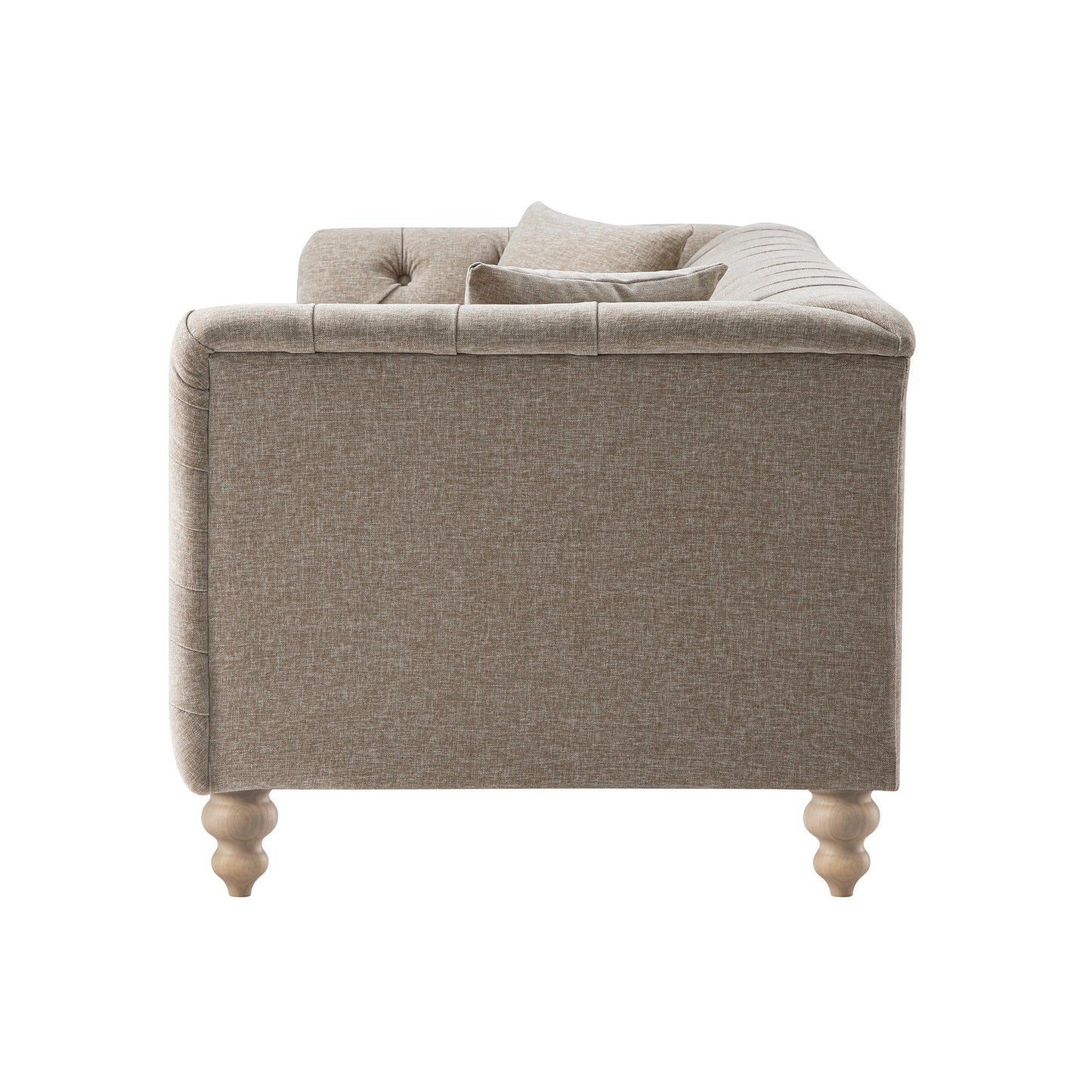 Ashby Chesterfield Large 3-Seater Sofa, Taupe Chenille