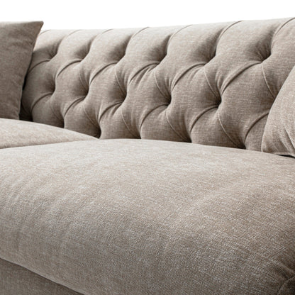 Ashby Chesterfield Large 3-Seater Sofa, Taupe Chenille