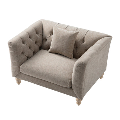 Ashby Chesterfield Loveseat, Taupe Chenille