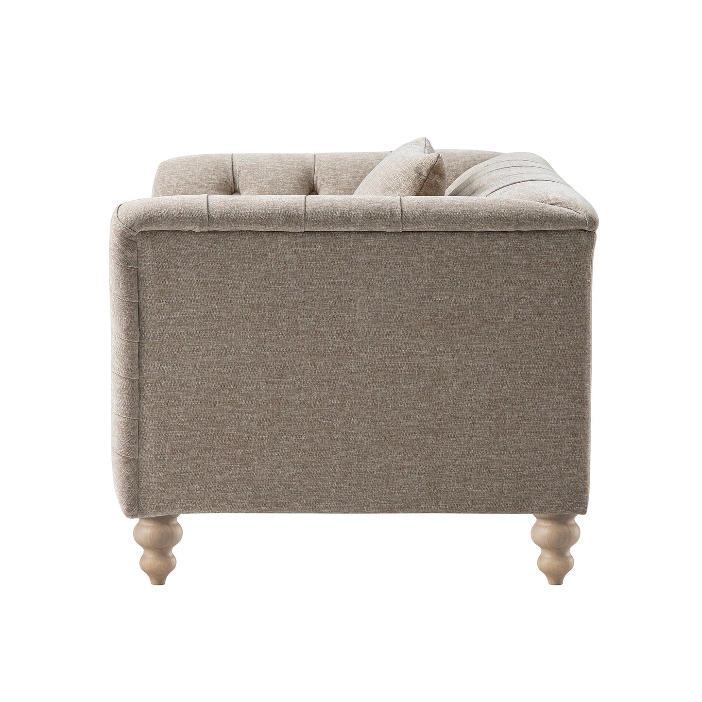 Ashby Chesterfield Loveseat, Taupe Chenille