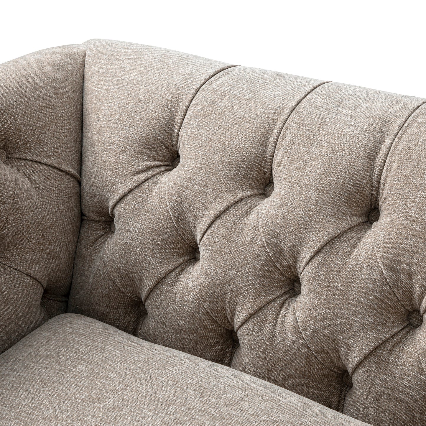 Ashby Chesterfield Loveseat, Taupe Chenille