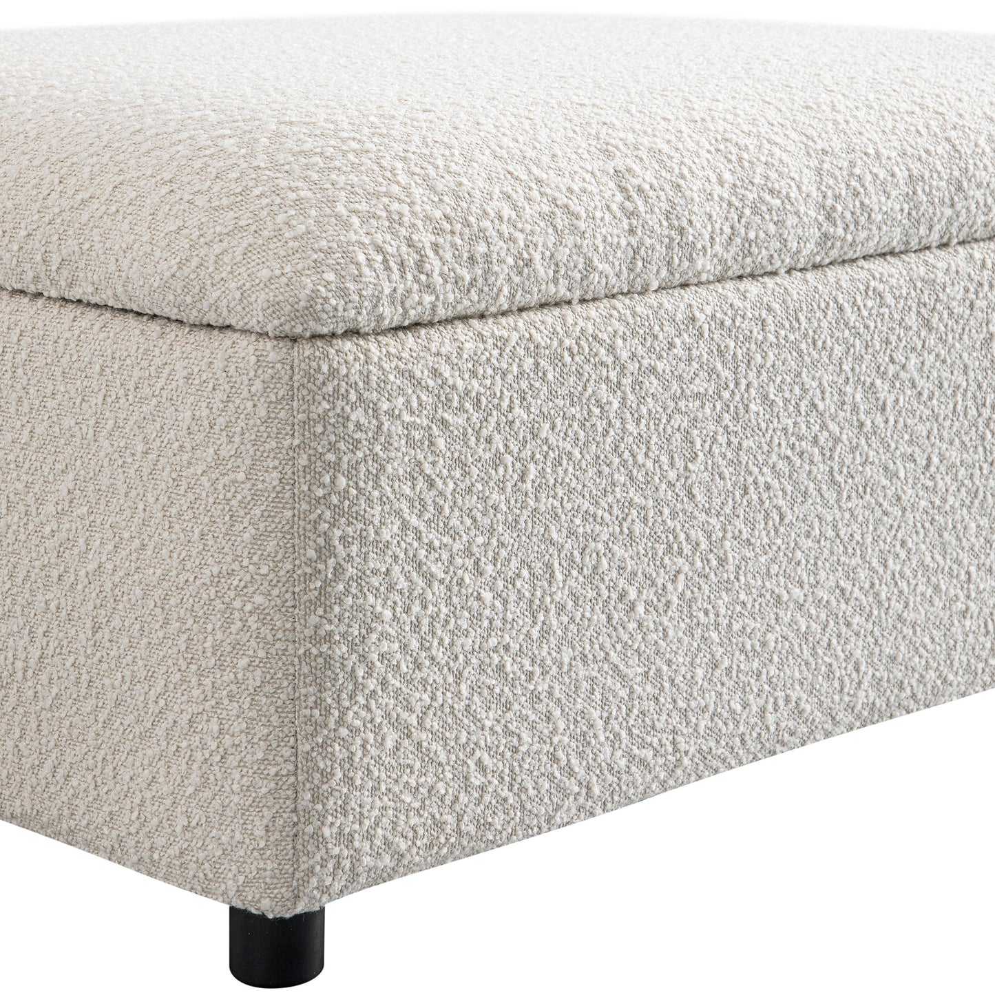 Magda Fold-Out Single Bed in an Ottoman, Beige Boucle