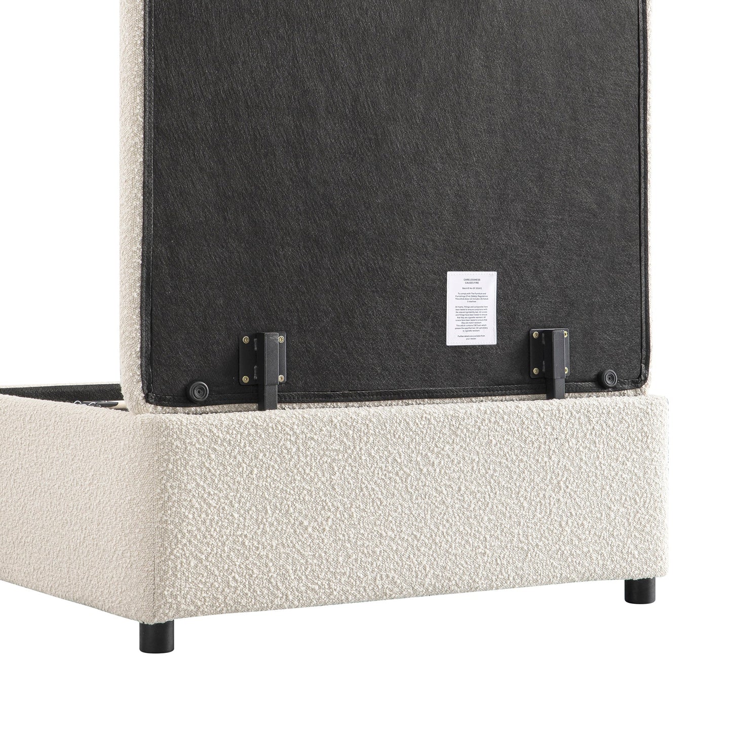 Magda Fold-Out Single Bed in an Ottoman, Beige Boucle