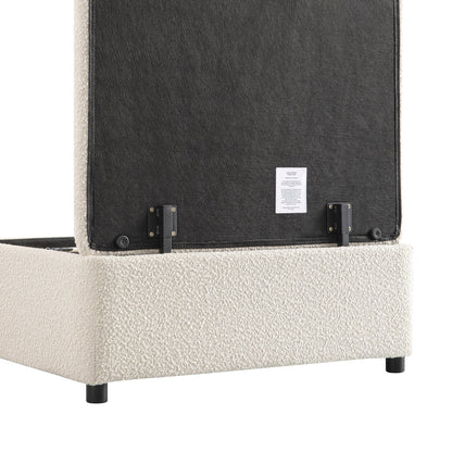 Magda Fold-Out Single Bed in an Ottoman, Beige Boucle