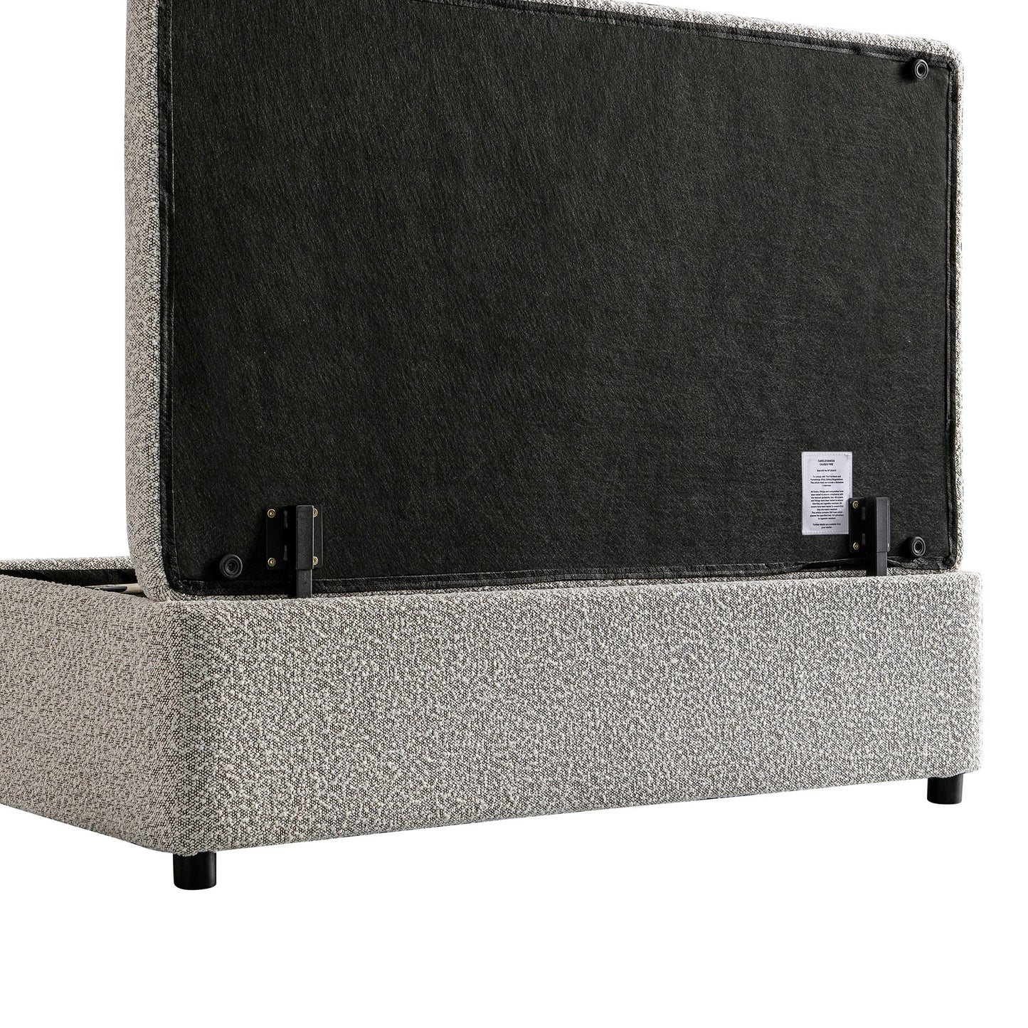 Magda Fold-Out Small Double Bed in an Ottoman, Mist Grey Boucle