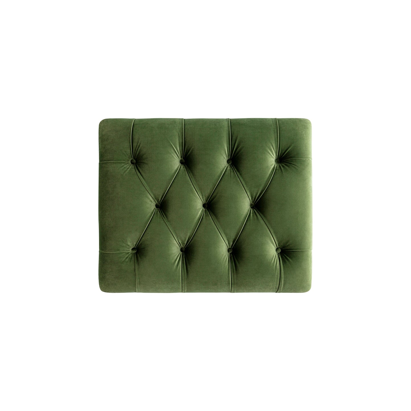 Portland Single Buttoned Fold-Out Bed in Ottoman, Moss Green Velvet