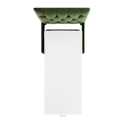 Portland Single Buttoned Fold-Out Bed in Ottoman, Moss Green Velvet