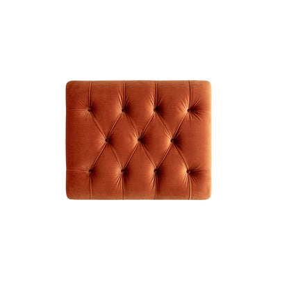 Portland Single Buttoned Fold-Out Bed in Ottoman, Rust Velvet