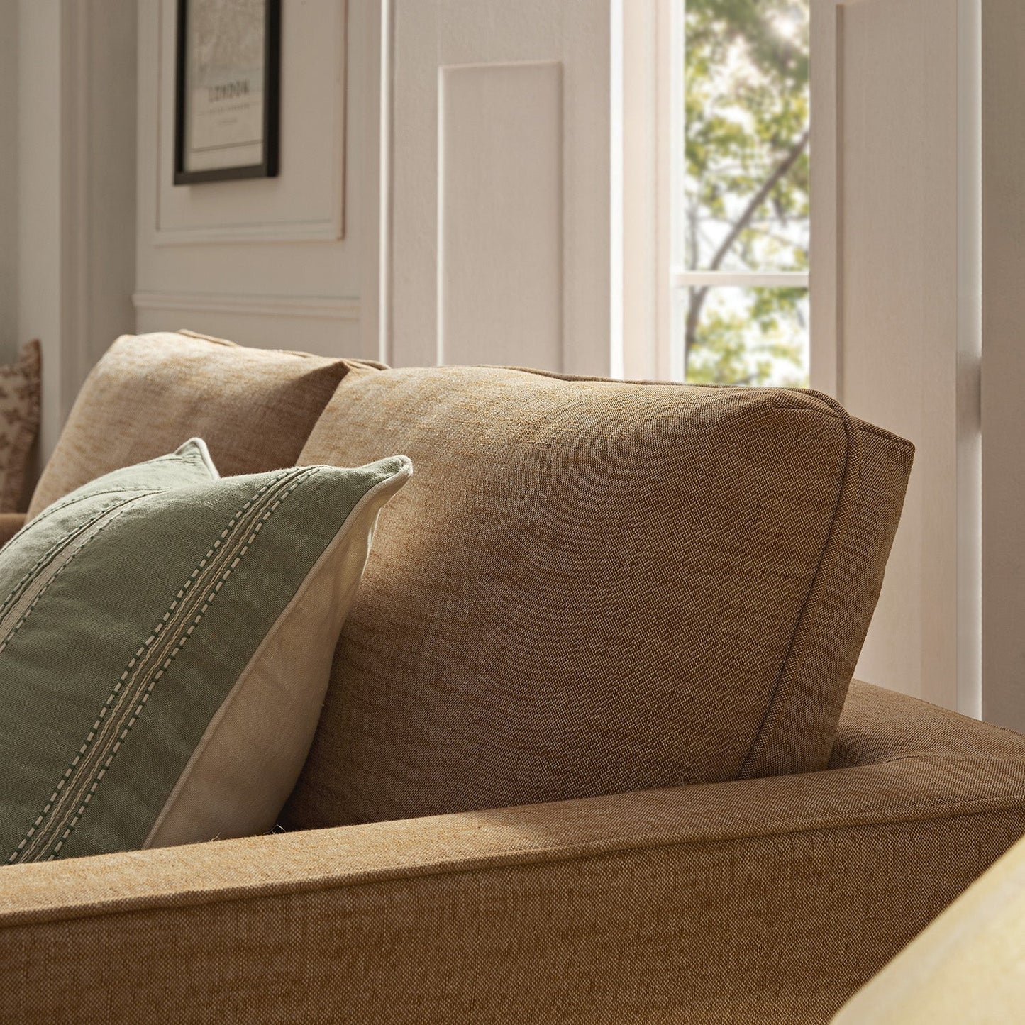 Fitz Skirted 2-Seater Sofa, Apricot Linen Blend