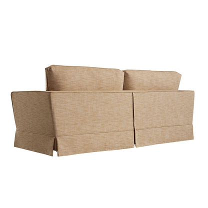 Fitz Skirted Large 3-Seater Sofa, Apricot Linen Blend