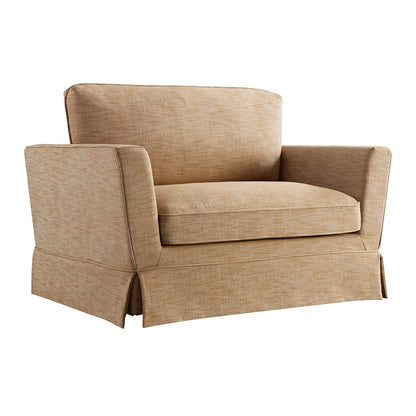 Fitz Skirted Loveseat, Apricot Linen Blend