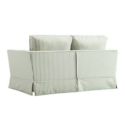 Fitz Skirted 2-Seater Sofa, Sage Striped Linen Blend
