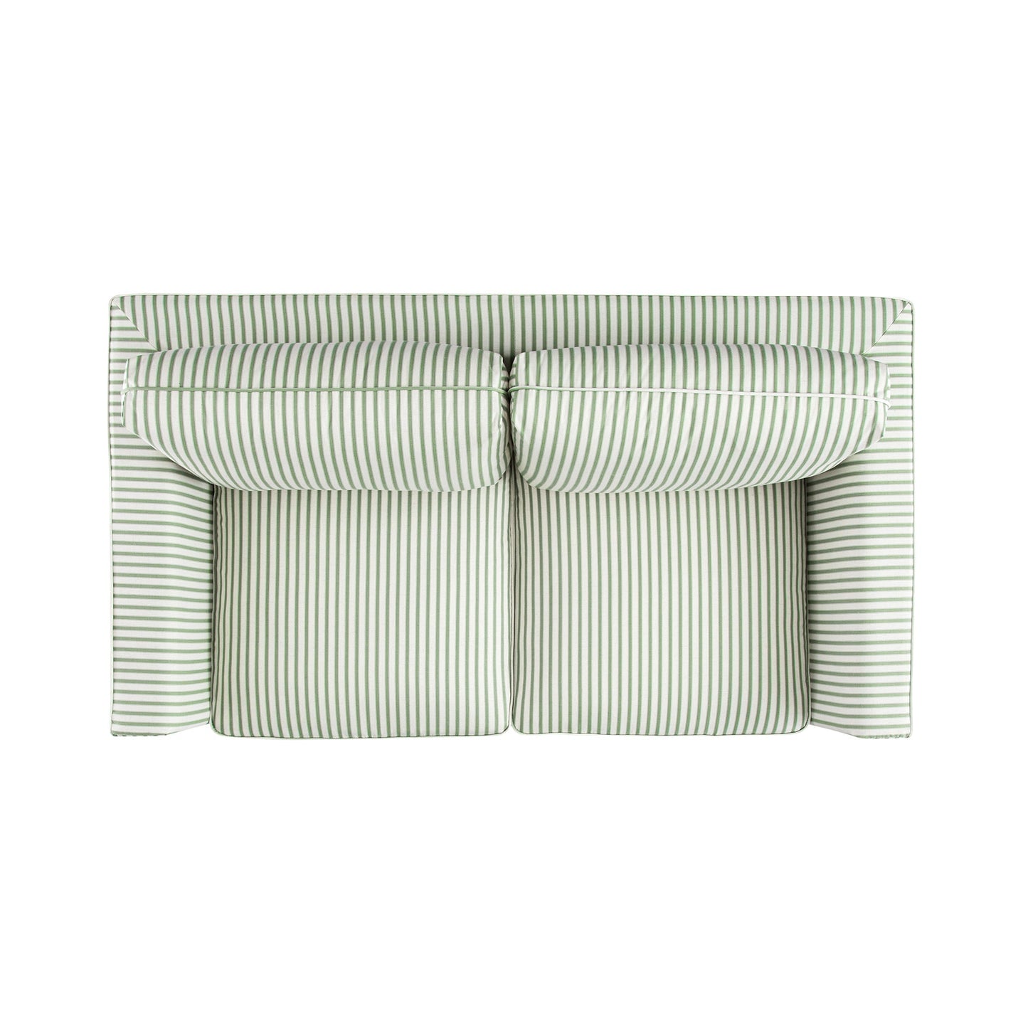 Fitz Skirted 2-Seater Sofa, Sage Striped Linen Blend