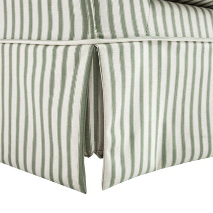 Fitz Skirted 2-Seater Sofa, Sage Striped Linen Blend
