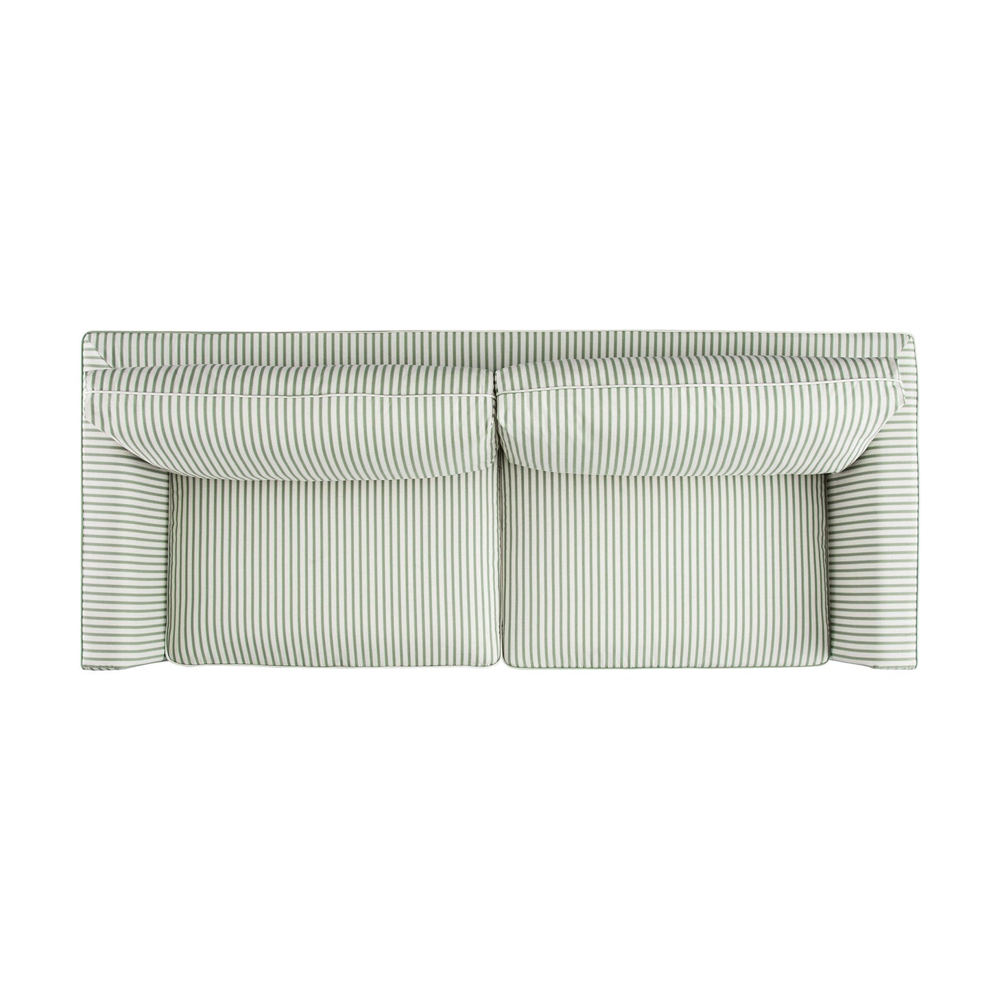 Fitz Skirted Large 3-Seater Sofa, Sage Striped Linen Blend