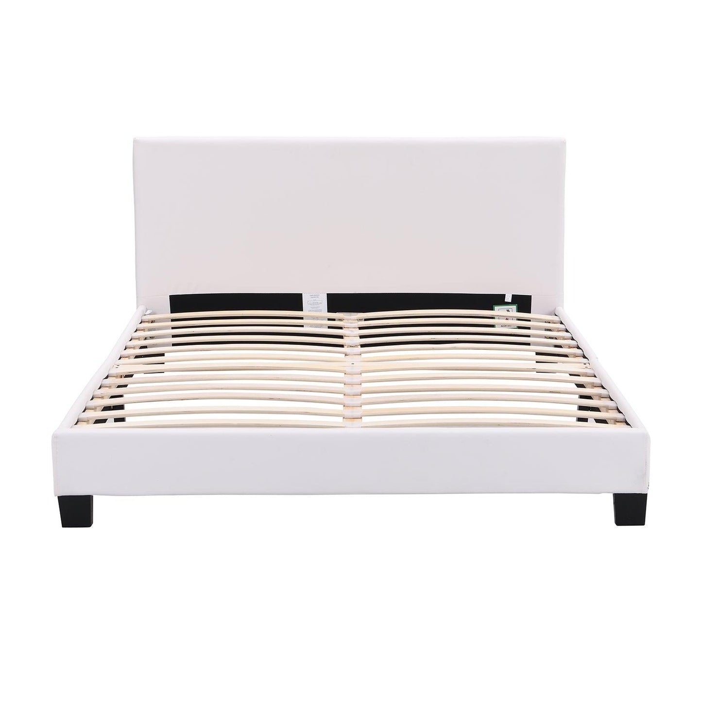 URSA White PU Leather Bed Frame with LED on Footend