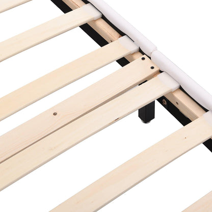 URSA White PU Leather Bed Frame with LED on Footend