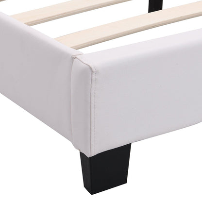URSA White PU Leather Bed Frame with LED on Footend