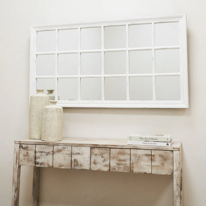 Sasha - White Shabby Chic Rectangular Window Mirror 134cm x 70cm