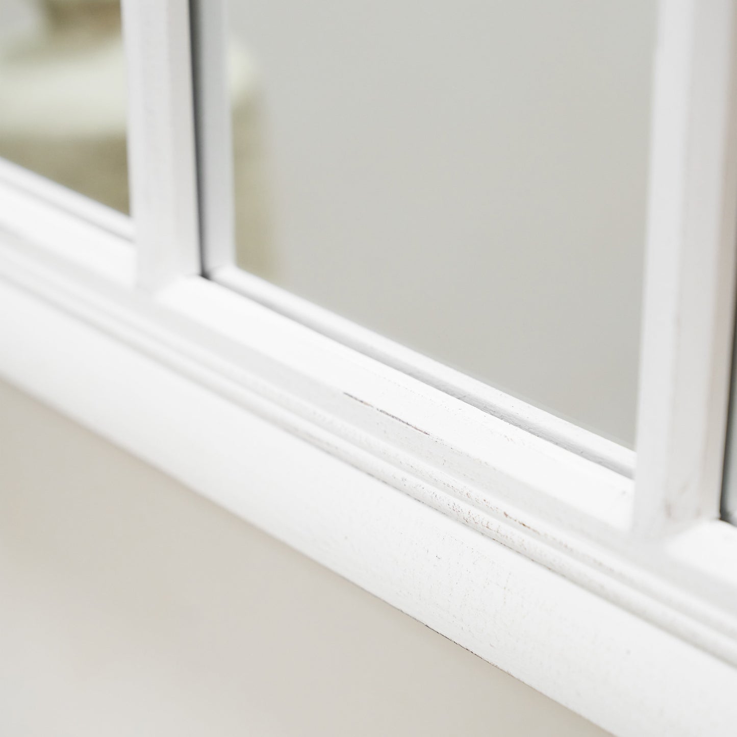 Sasha - White Shabby Chic Rectangular Window Mirror 134cm x 70cm