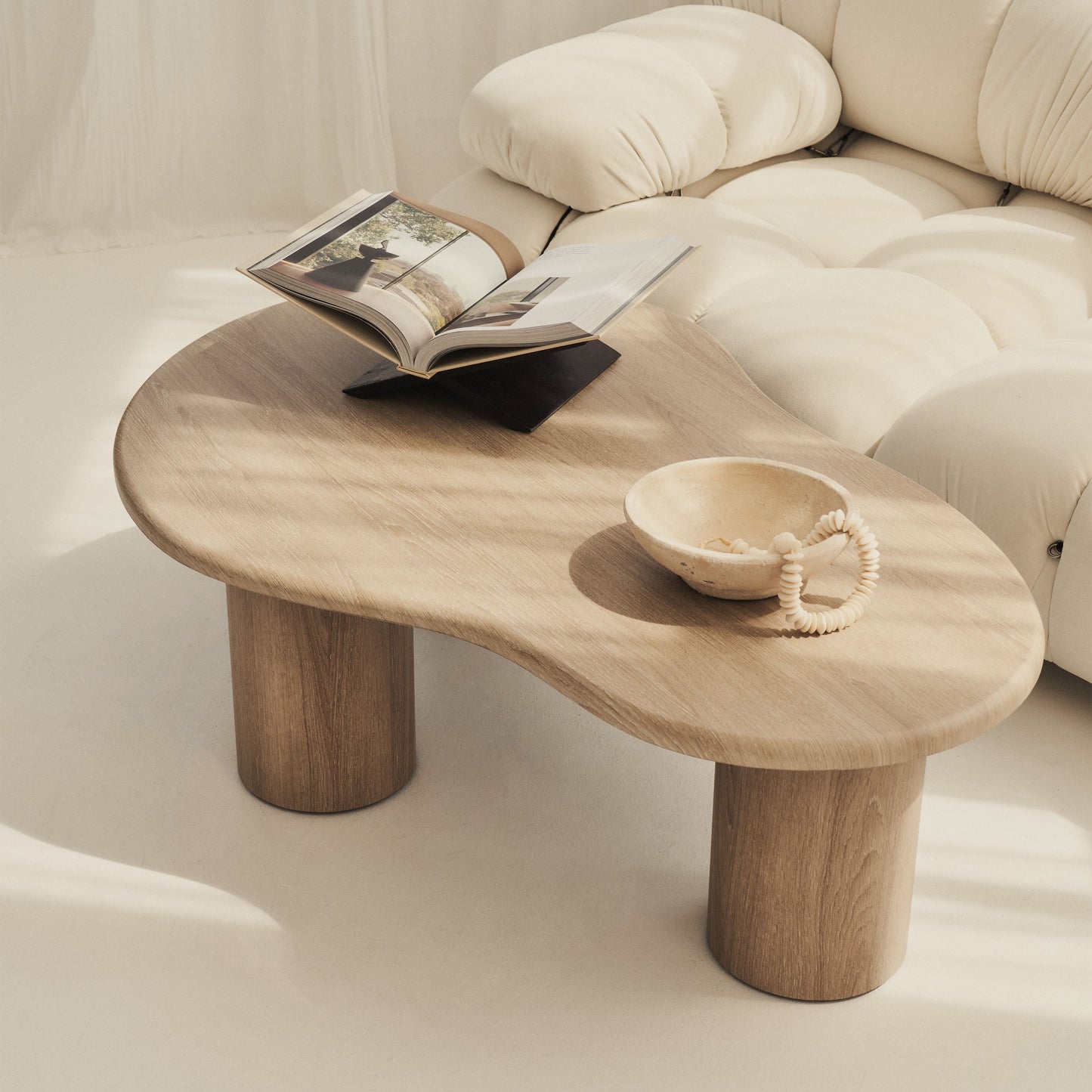 Savanna - Large Washed Wood Irregular Wooden Coffee Table