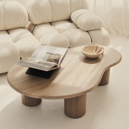 Savanna - Large Washed Wood Irregular Wooden Coffee Table