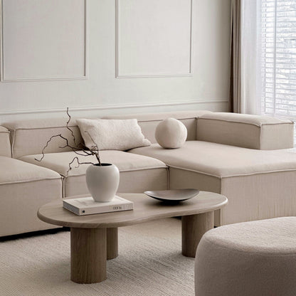 Savanna - Large Washed Wood Irregular Wooden Coffee Table