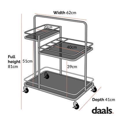 Clementine Antique Brass Effect Drink Trolley
