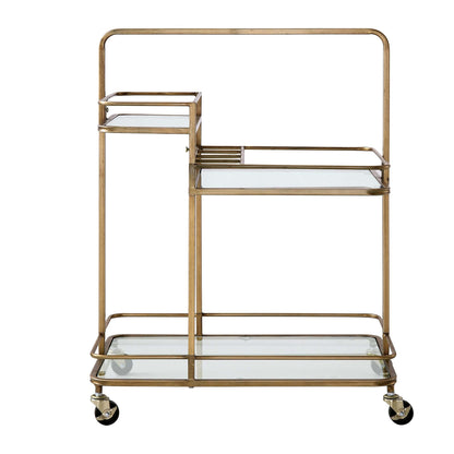 Clementine Antique Brass Effect Drink Trolley
