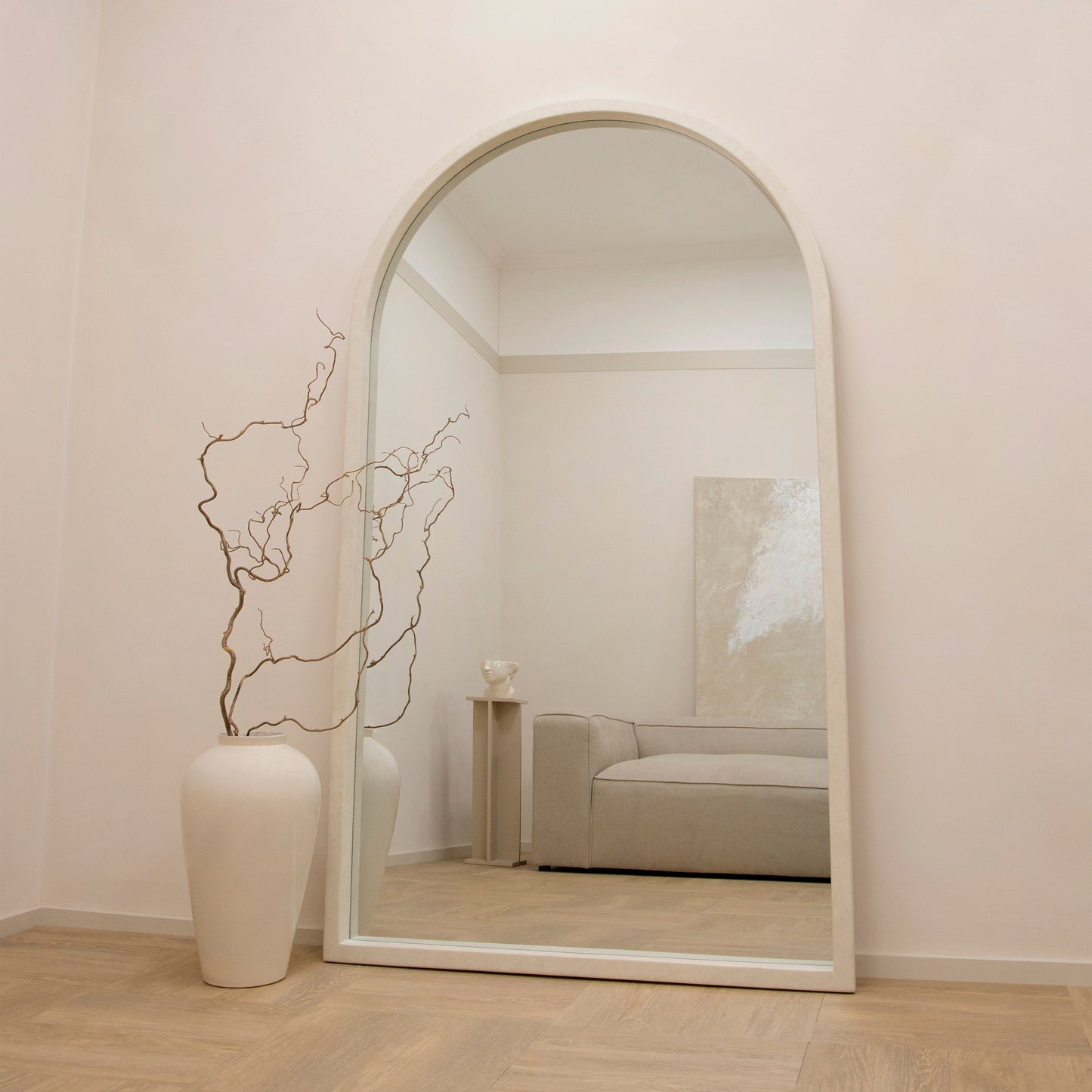 Tamara - Full Length Extra Large Arched Concrete Mirror 190cm x 110cm