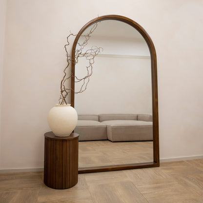 Tamara - Full Length Extra Large Arched Walnut Mirror 190cm x 110cm