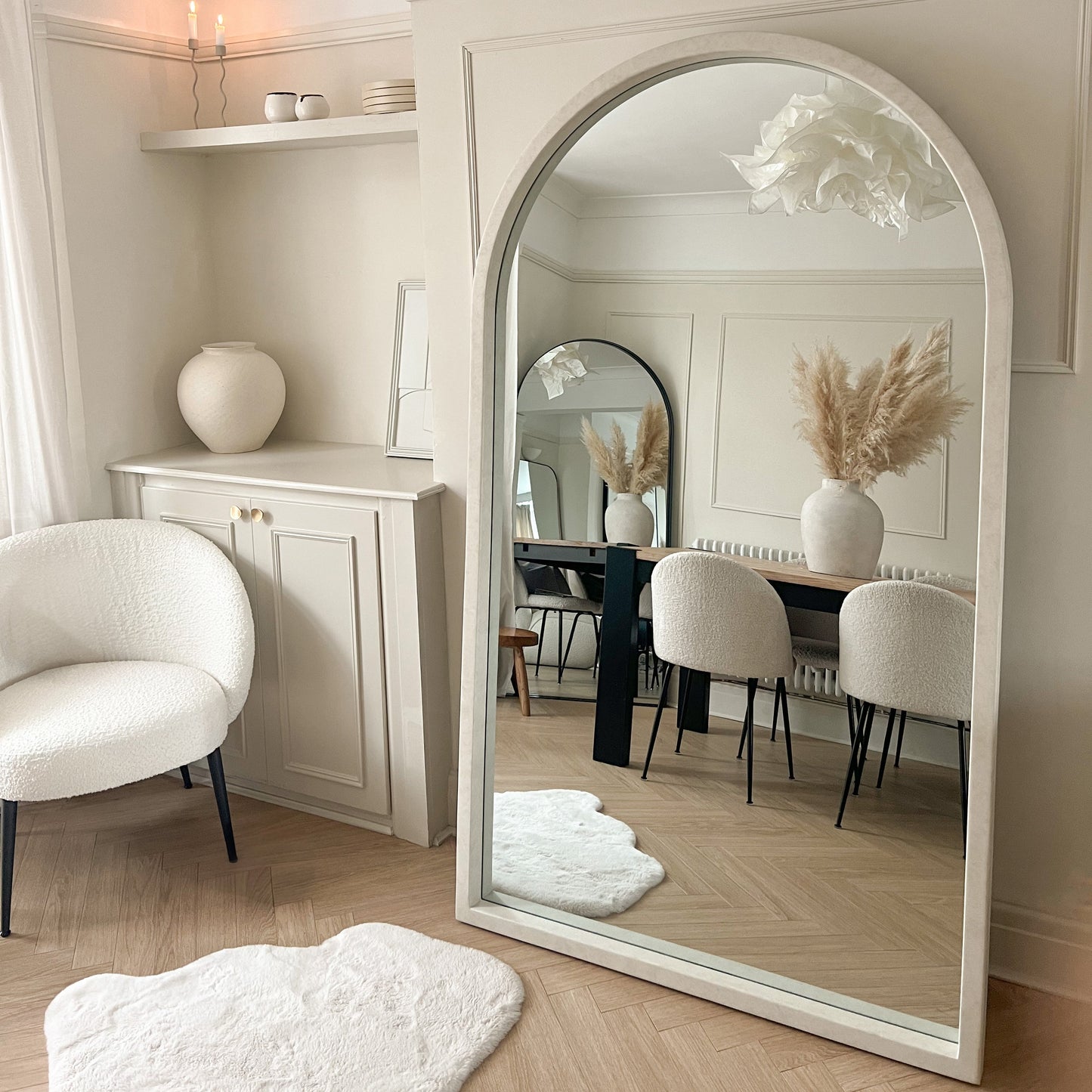 Tamara - Full Length Extra Large Arched Concrete Mirror 190cm x 110cm