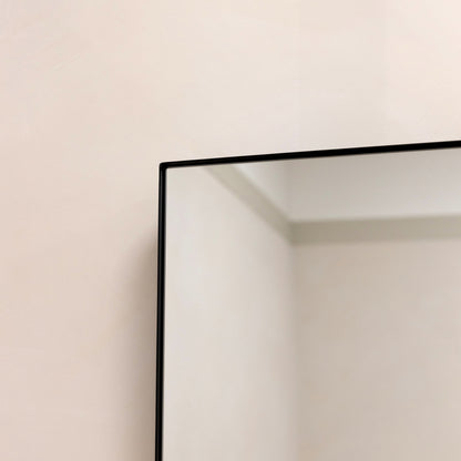 Theo - Black Rectangular Metal Large Wall Mirror 120cm x 90cm
