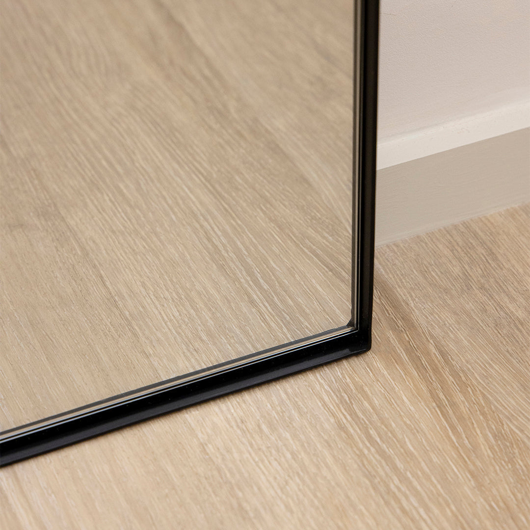 Theo - Full Length Black Arched Large Metal Mirror 180cm x 90cm