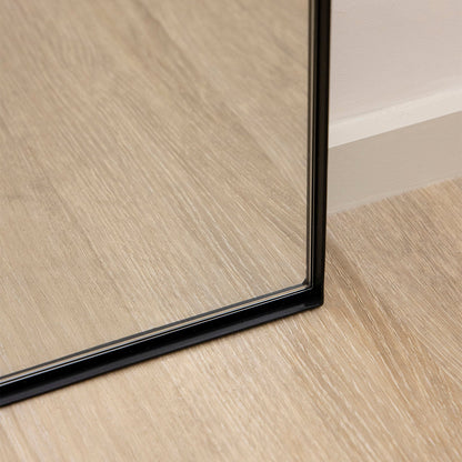 Theo - Full Length Black Arched Large Metal Mirror 180cm x 90cm